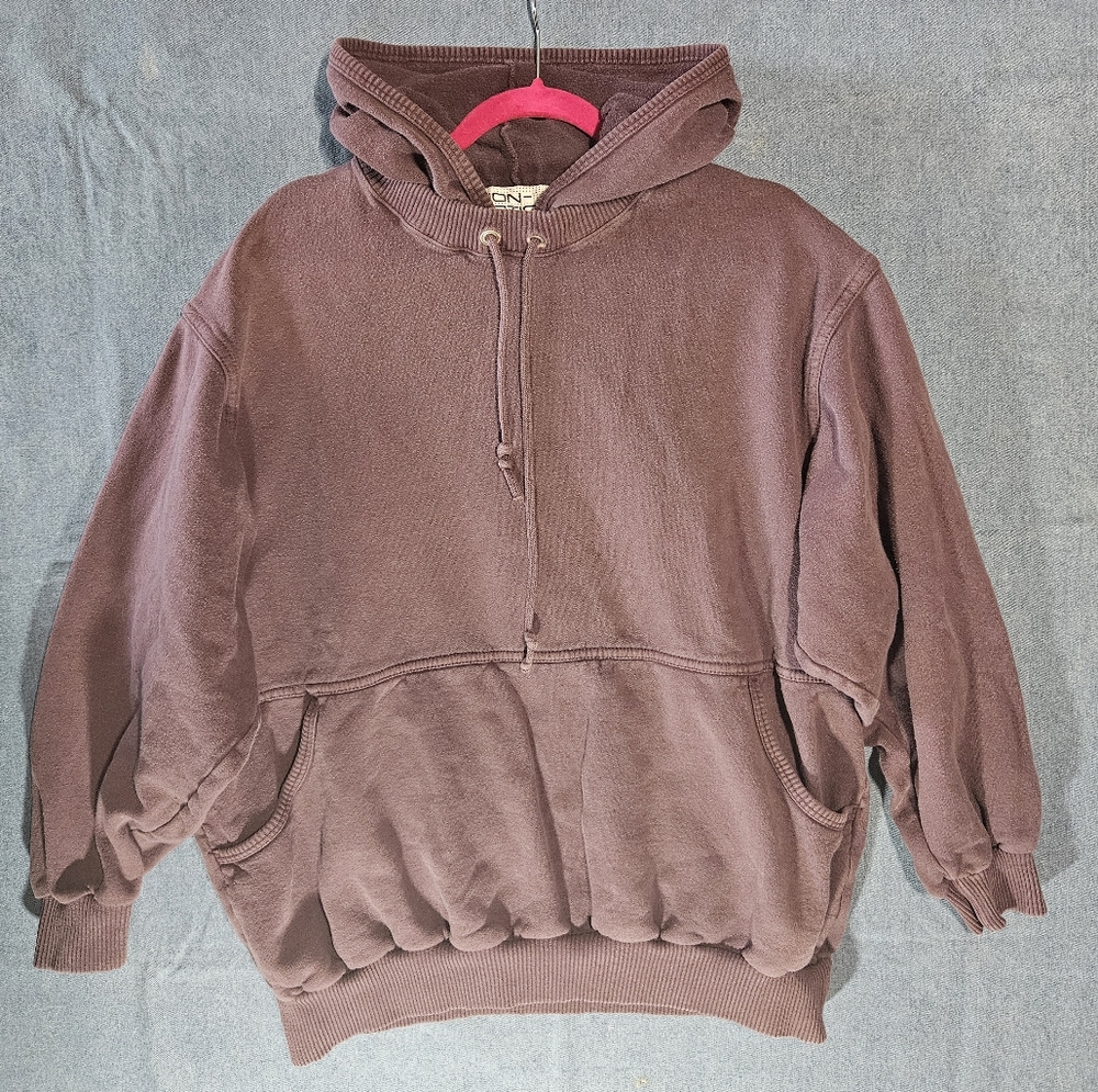 Vintage Non-Fiction Canada Made Maroon Hoodie Pullover – Size L